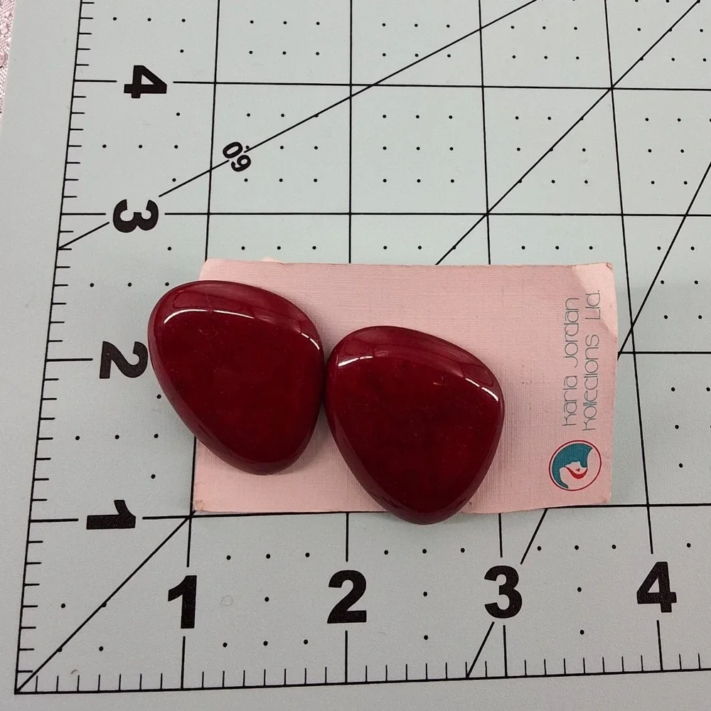 NWT Karla Jordan Vintage 80s Red Statement Post Earrings 1